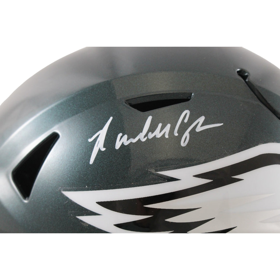 Randall Cunningham Signed Philadelphia Eagles Mid-Size Midi Helmet Beckett 55630