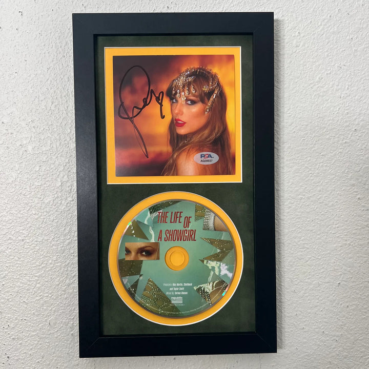Taylor Swift Signed CD Cover Framed PSA/DNA Autographed The Life of a Showgirl