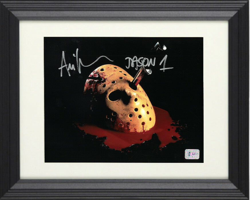 Ari Lehman signed Friday the 13th 8x10 Photo Framed w/ Jason 1 Insc- Lehman Holo