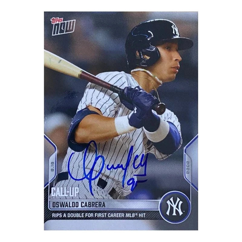 Oswaldo Cabrera New York Yankees Autographed 2022 Topps Now #735 Call-Up Card (CX Auth)