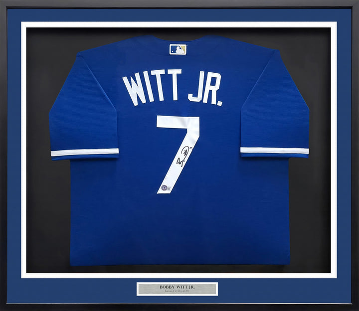 Kansas City Royals Bobby Witt Jr. Signed Framed Blue Nike Jersey BAS Witness