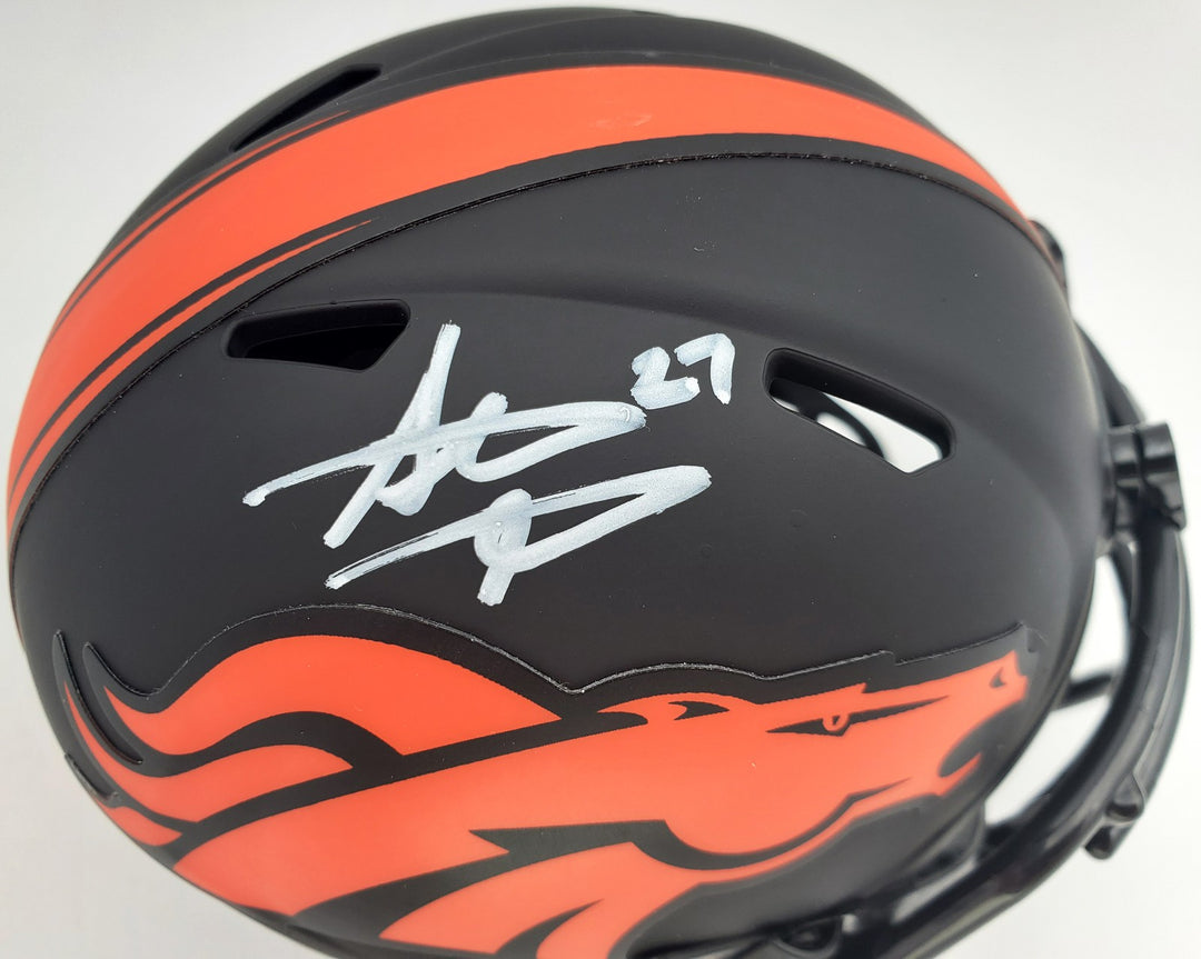 Steve Atwater Signed Eclipse Black Denver Broncos Speed Mini Helmet Beckett BAS
