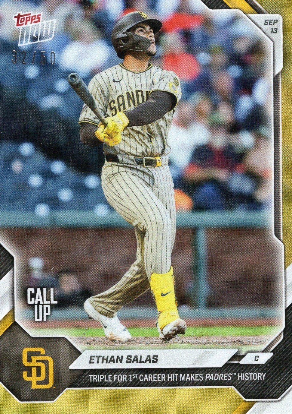 2026 Topps Now Ethan Salas #672 Gold Foil /50 Rookie RC Baseball Card