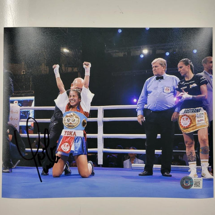 Yokasta Yoka Valle signed Boxing 8x10 photo #4 autograph ~ Beckett BAS Holo