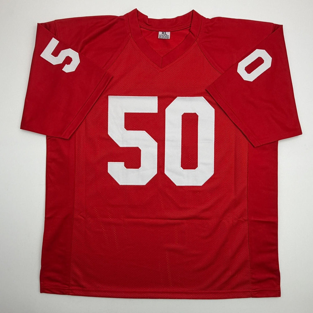 Autographed/Signed Ron Simmons Florida State FSU Red Jersey Beckett BAS COA