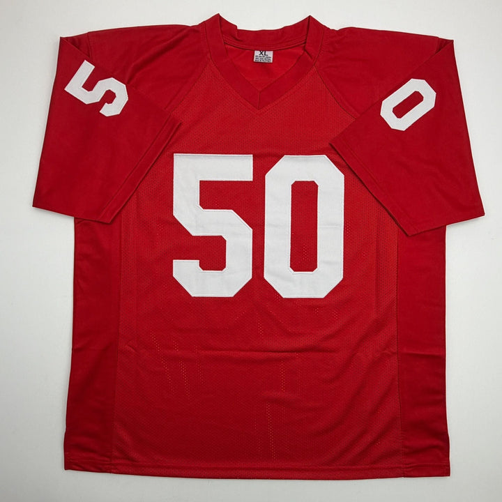 Autographed/Signed Ron Simmons Florida State FSU Red Jersey Beckett BAS COA