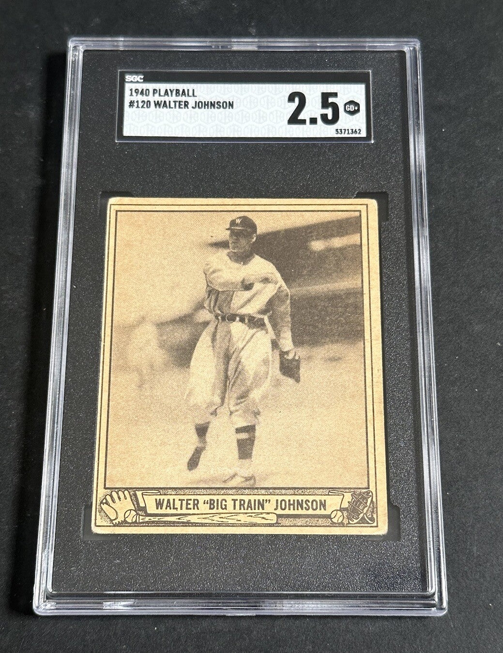 1940 PLAY BALL WALTER JOHNSON # 120 SGC 2.5 GOOD + Looks Nicer SENATORS Hof