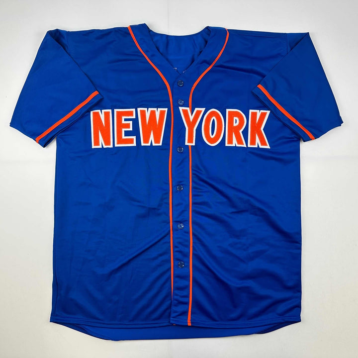 Facsimile Autographed Pete Alonso New York Blue Reprint Auto Jersey Men's XL