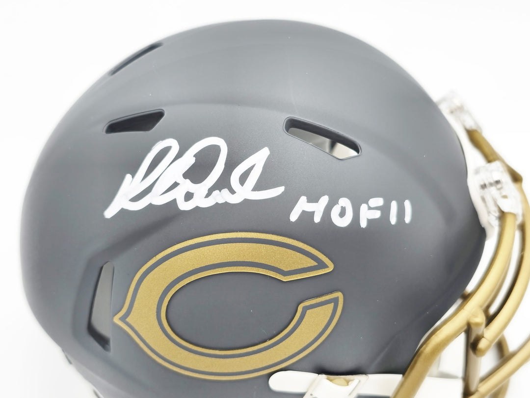 Richard Dent Auto Signed Bears Slate Gray Speed Mini Helmet "HOF 11" Beckett Wit