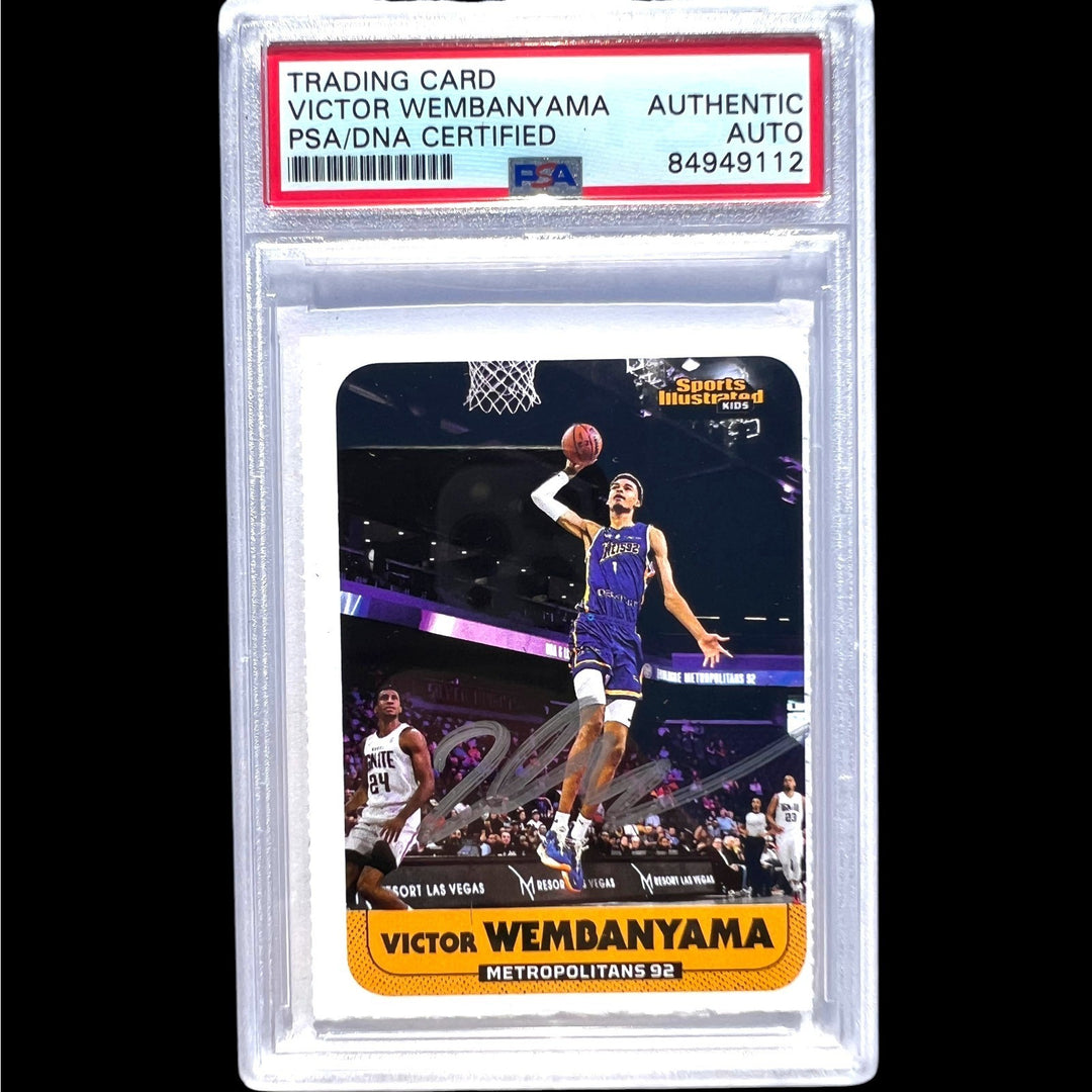 VICTOR WEMBANYAMA SIGNED 2023 SPORTS ILLUSTRATED KIDS SI ROOKIE CARD AUTO PSA