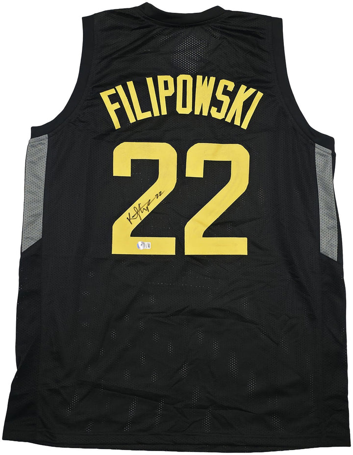 Utah Jazz Kyle Filipowski Signed Black Jersey Beckett Witness