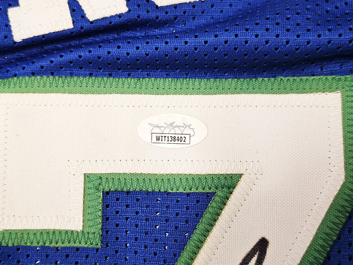 Dallas Mavericks Dennis Rodman Autographed Signed Blue Jersey JSA
