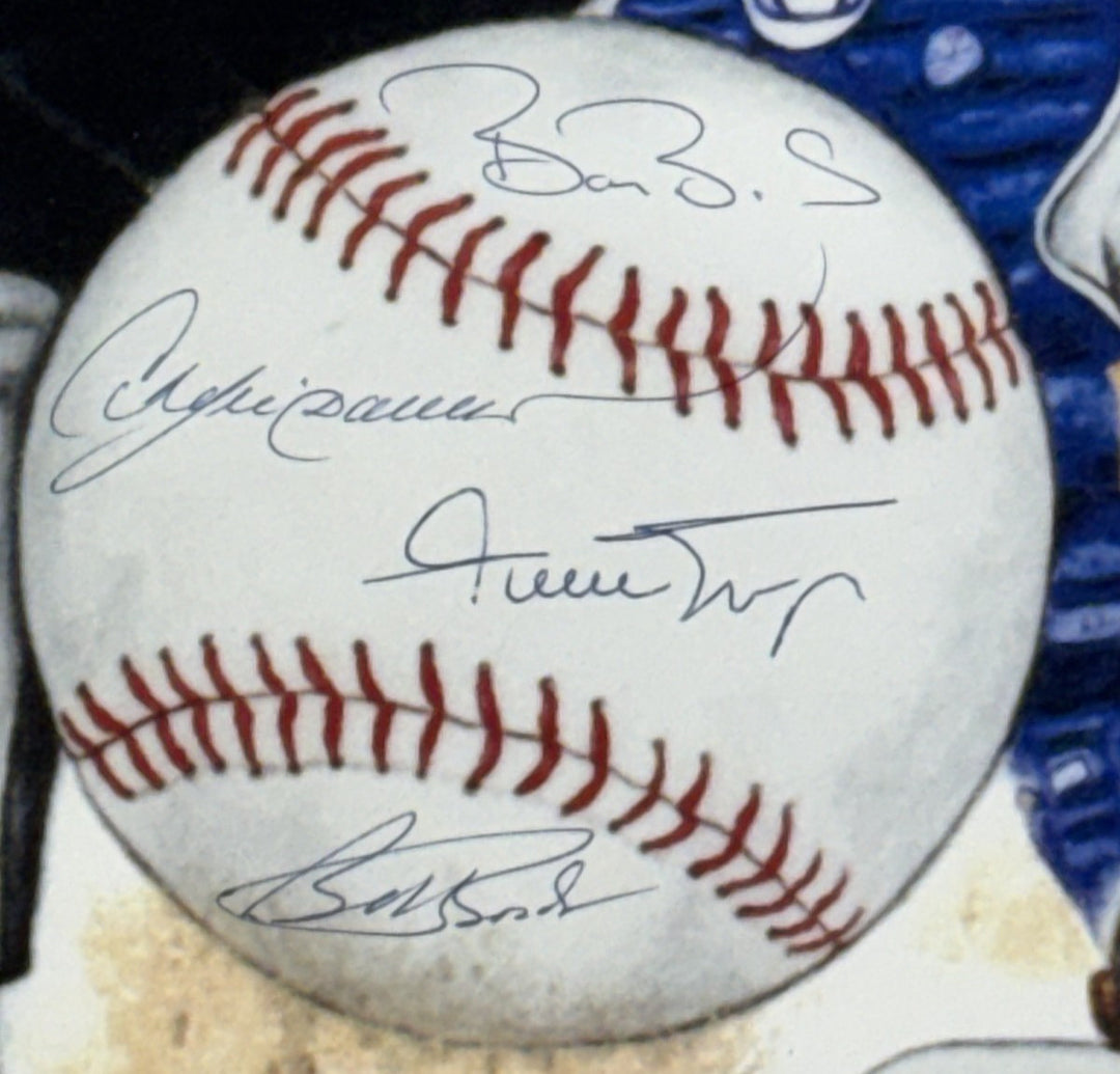 Barry Bonds Willie Mays Dawson 300 Hr SB SIGNED 20x24 Framed Photo /100 Auto JSA