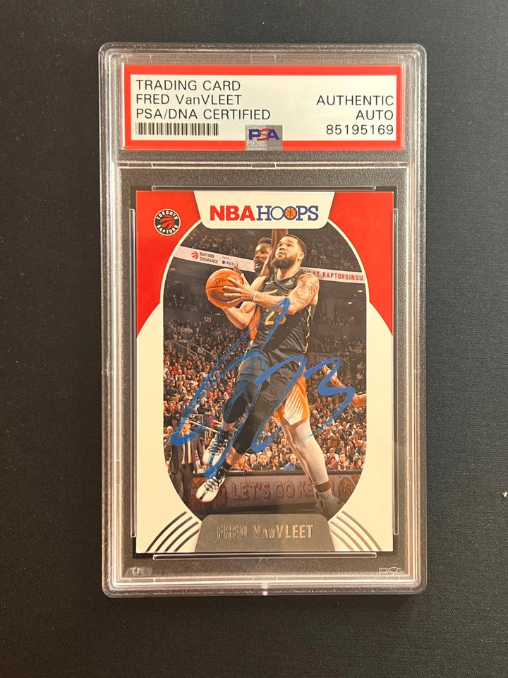 2020-21 PANINI Hoops #91 Fred VanVleet Signed Card AUTO PSA Slabbed Raptors