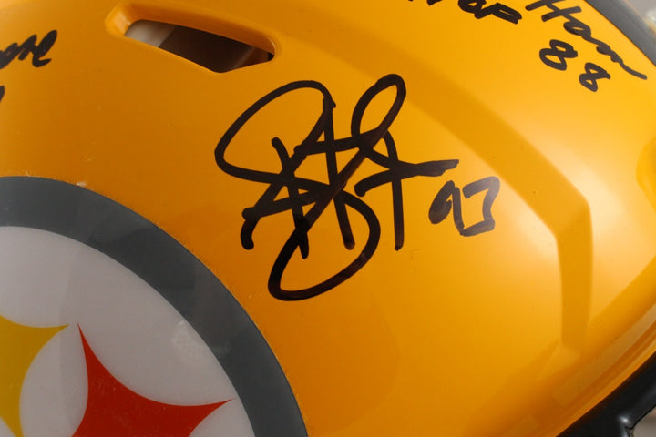 Pittsburgh Steelers Autographed HOF Pro Helmet Franco Bradshaw +12 Beckett 54604