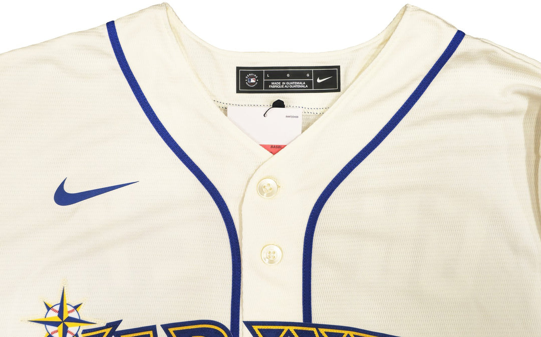 Mariners Ken Griffey Jr. Auto Cream Nike 2023 ASG Patch Jersey Sz L HOF 16 BAS