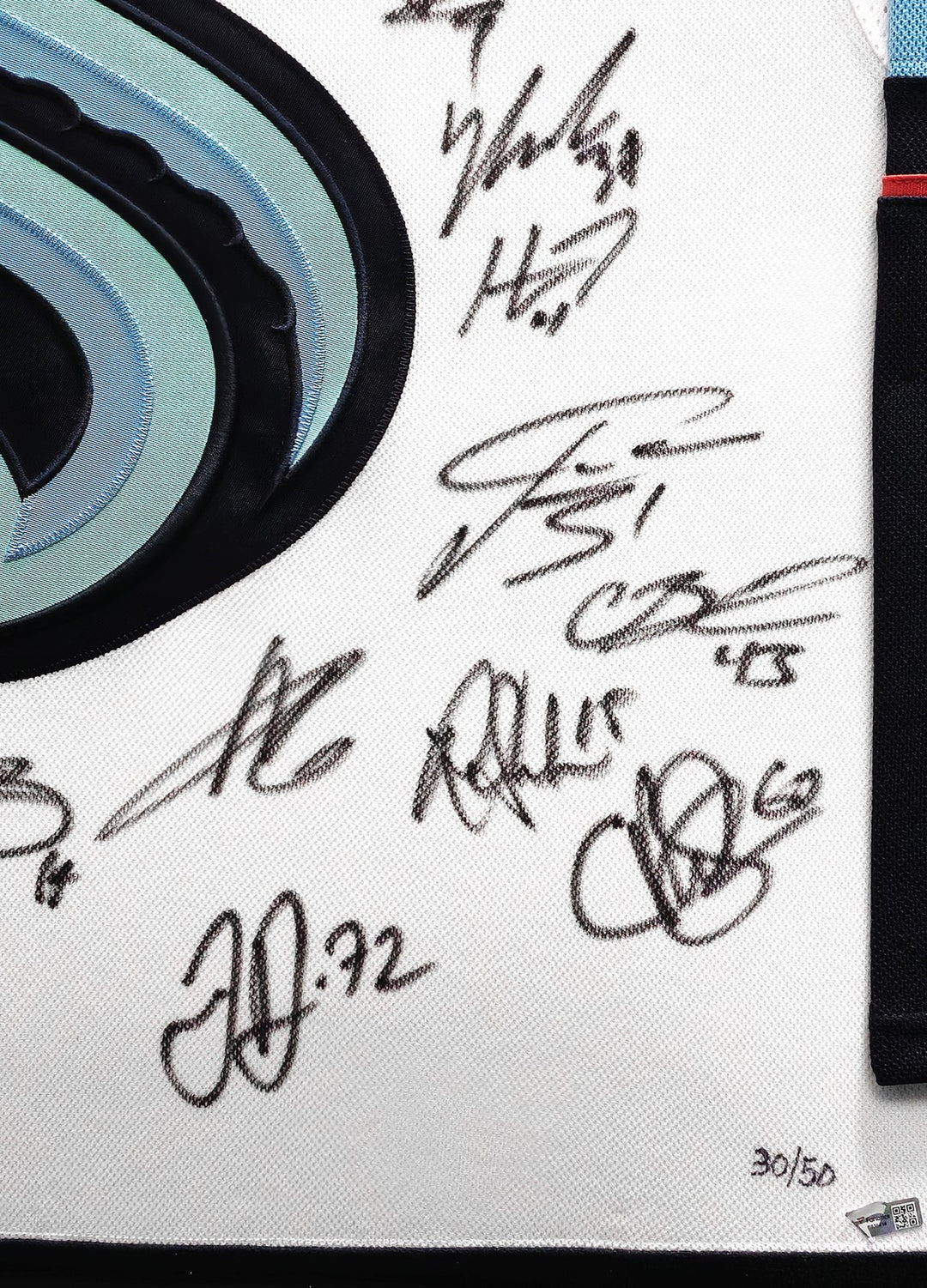 Kraken 2021-22 Inaugural Signed Framed White Adidas Jersey 24 Sigs Fanatics Holo