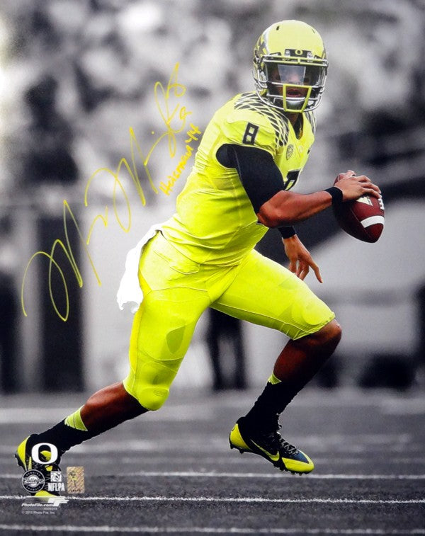Marcus Mariota Signed 16x20 Photo Oregon Ducks "Heisman '14" MM Holo