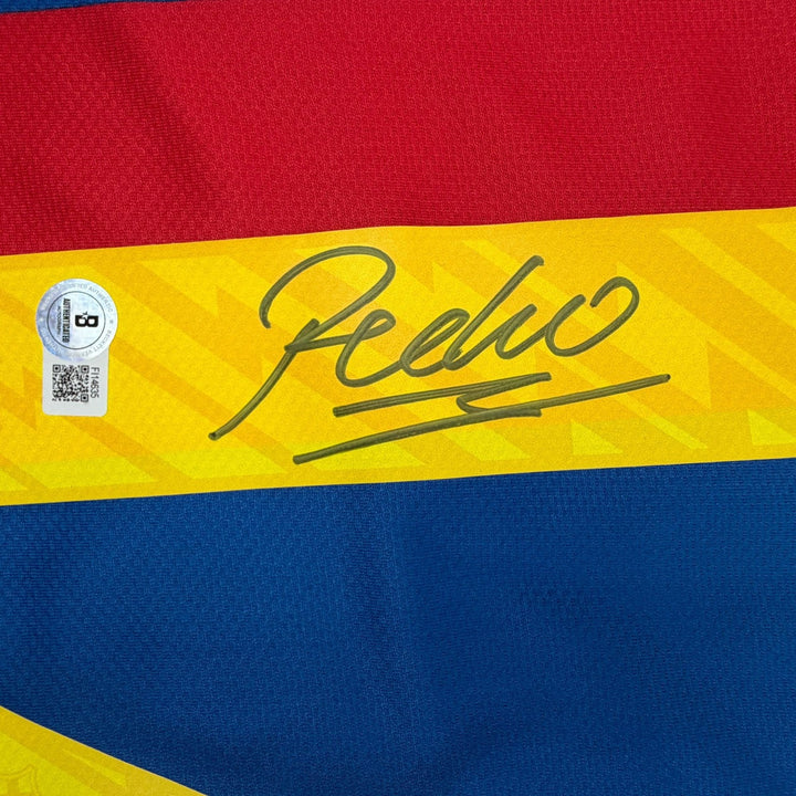 Autographed/Signed Pedro Rodriguez FC Barcelona Soccer Jersey Beckett COA