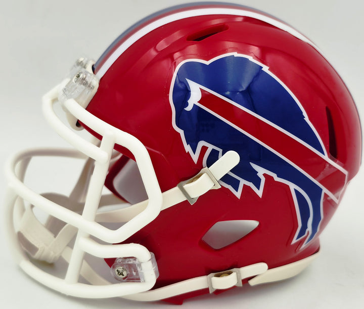 Bruce Smith Signed Buffalo Bills Red 1987-2001 Throwback Speed Mini Helmet