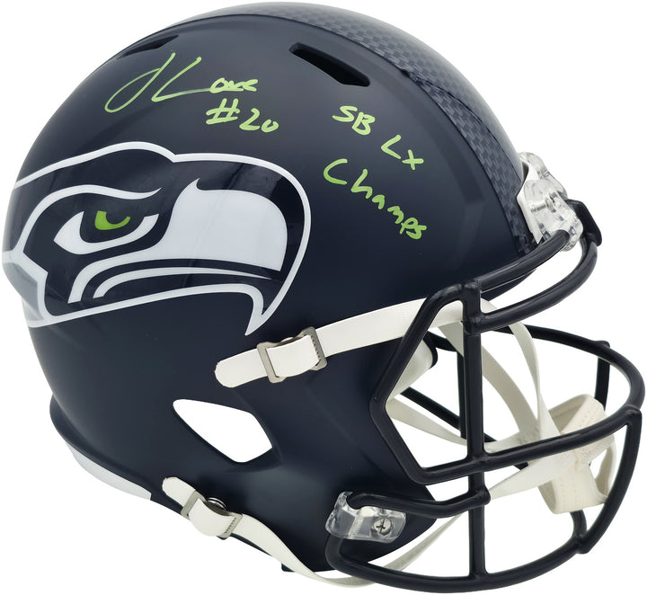 Julian Love Signed Seattle Seahawks Blue Full Size Speed Replica Helmet MCS Holo