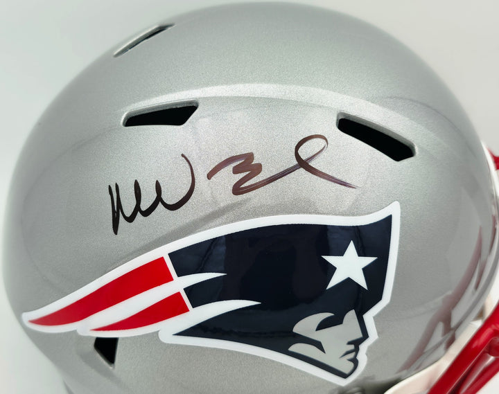 Mike Vrabel Signed Patriots Silver Full Size Replica Helmet JSA Witness