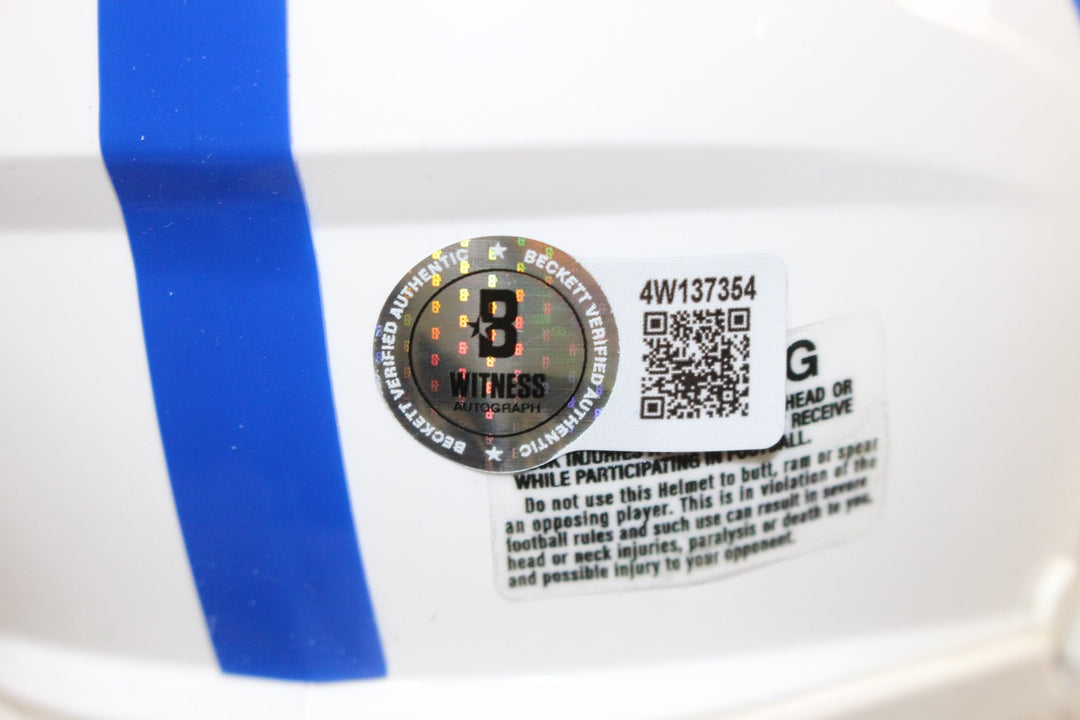 Edgerrin James Autographed Indianapolis Colts TB Mini Helmet HOF Beckett W 54759