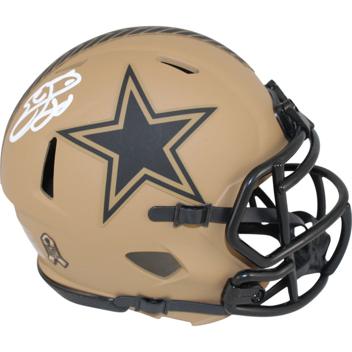 Emmitt Smith Autographed Dallas Cowboys 23 Salute Mini Helmet Beckett 50836