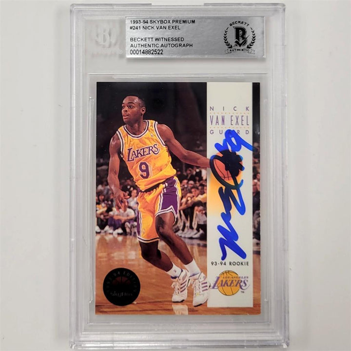 Nick Van Exel autograph signed 1993-94 Skybox RC rookie card BGS BAS Witness