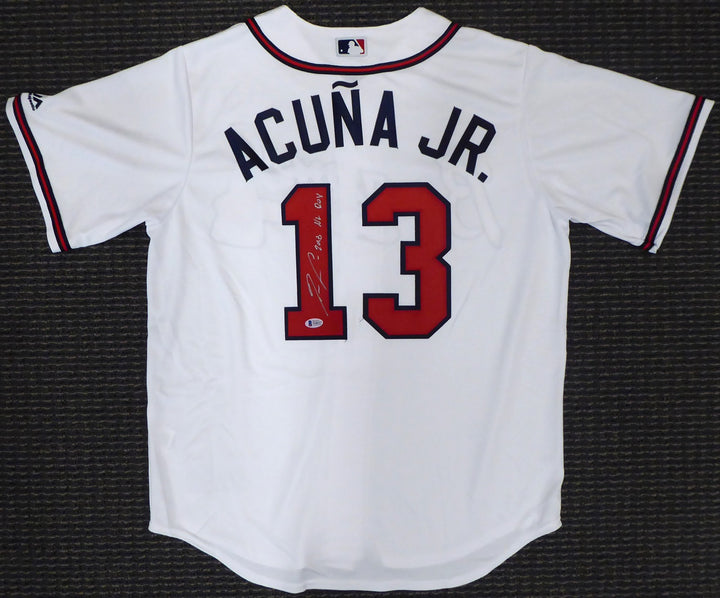 Atlanta Braves Ronald Acuna Jr. Signed Majestic Cool Base White Jersey Size L