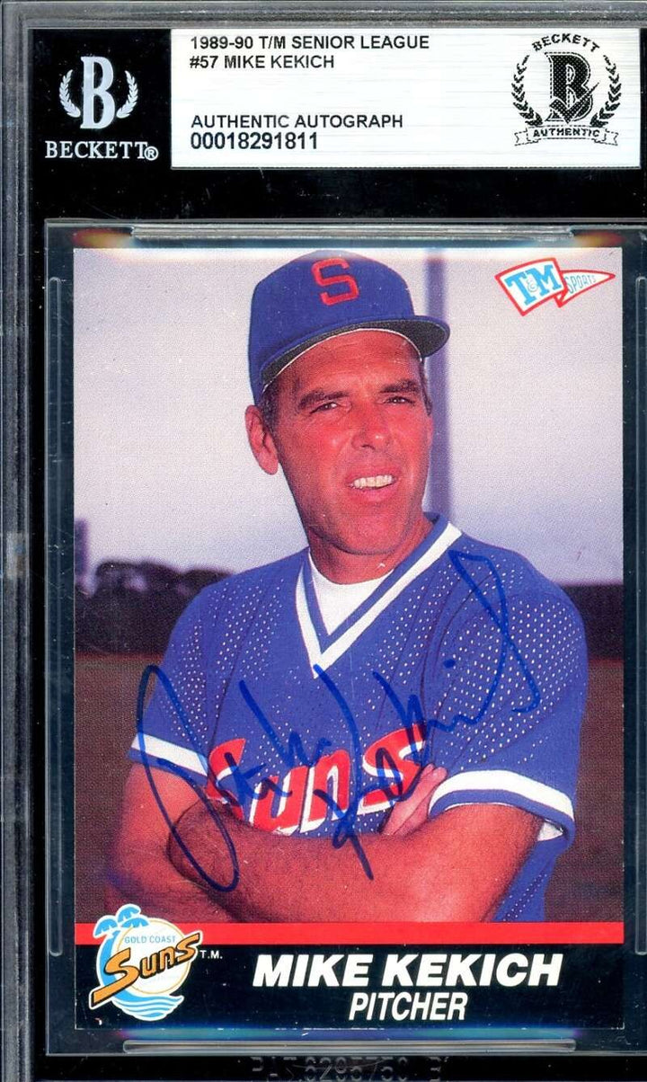 Mike Kekich Beckett BAS Signed 1989-90 Senior League Autograph