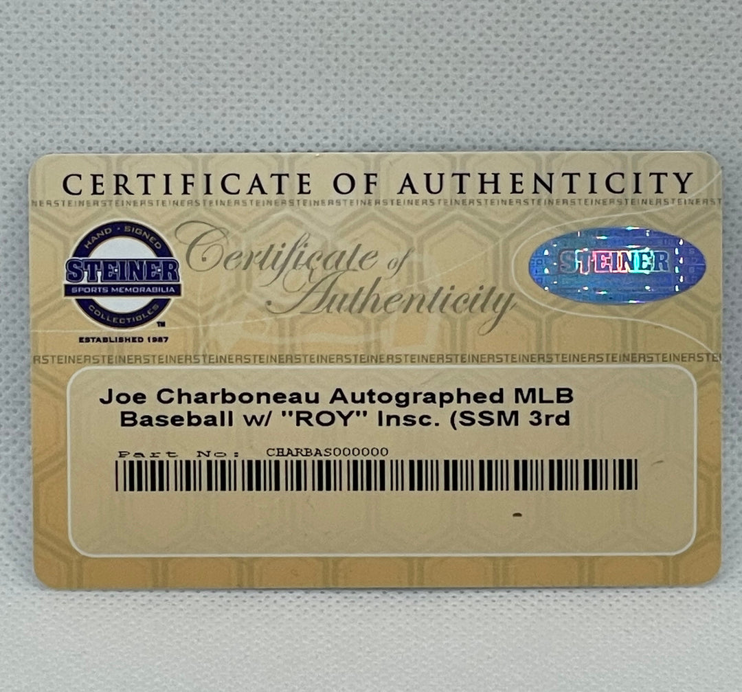 JOE CHARBONEAU SIGNED CLEVELAND INDIANS 1980 ROY RAWLINGS OFFICIAL MLB BASEBALL