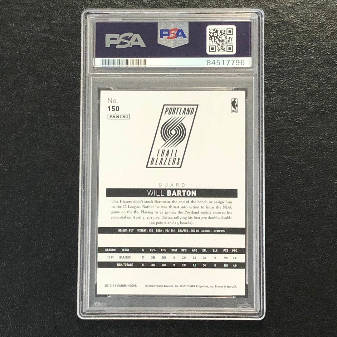2013-14 NBA Hoops #150 Will Barton signed Auto 10 Card PSA/DNA Slabbed Trail Bla