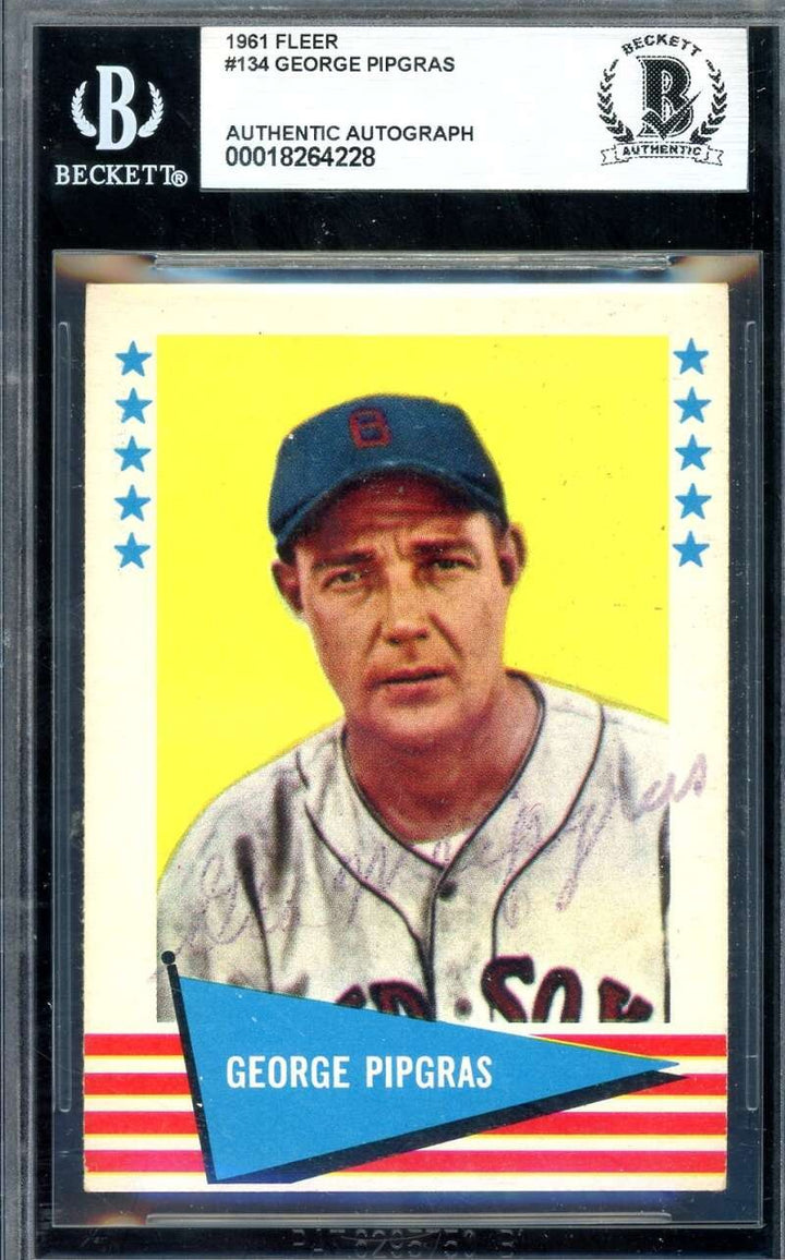 George Pipgras Beckett BAS Autograph 1961 Fleer Signed