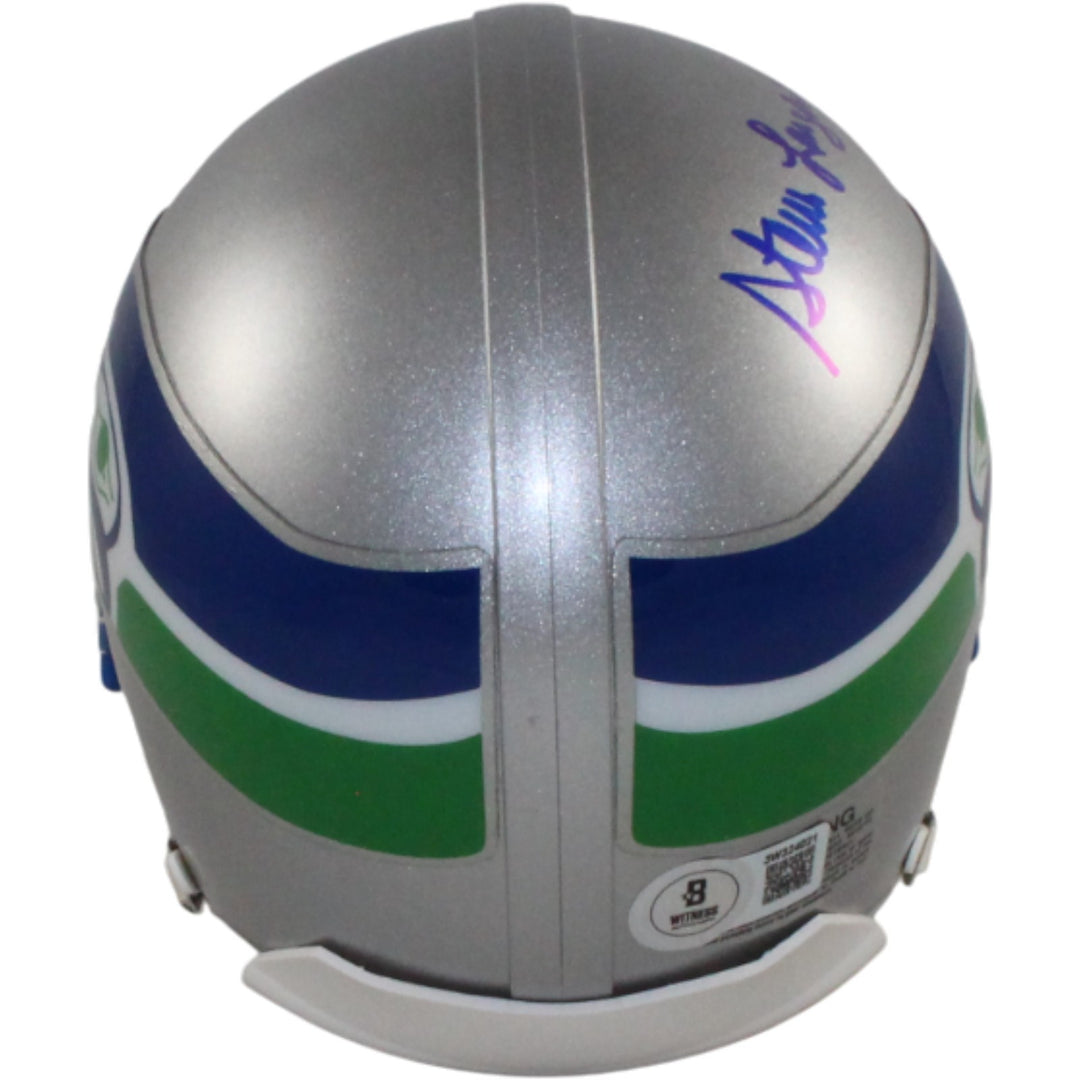 Steve Largent Autographed Seattle Seahawks Mini Helmet VSR4 HOF Beckett 54760