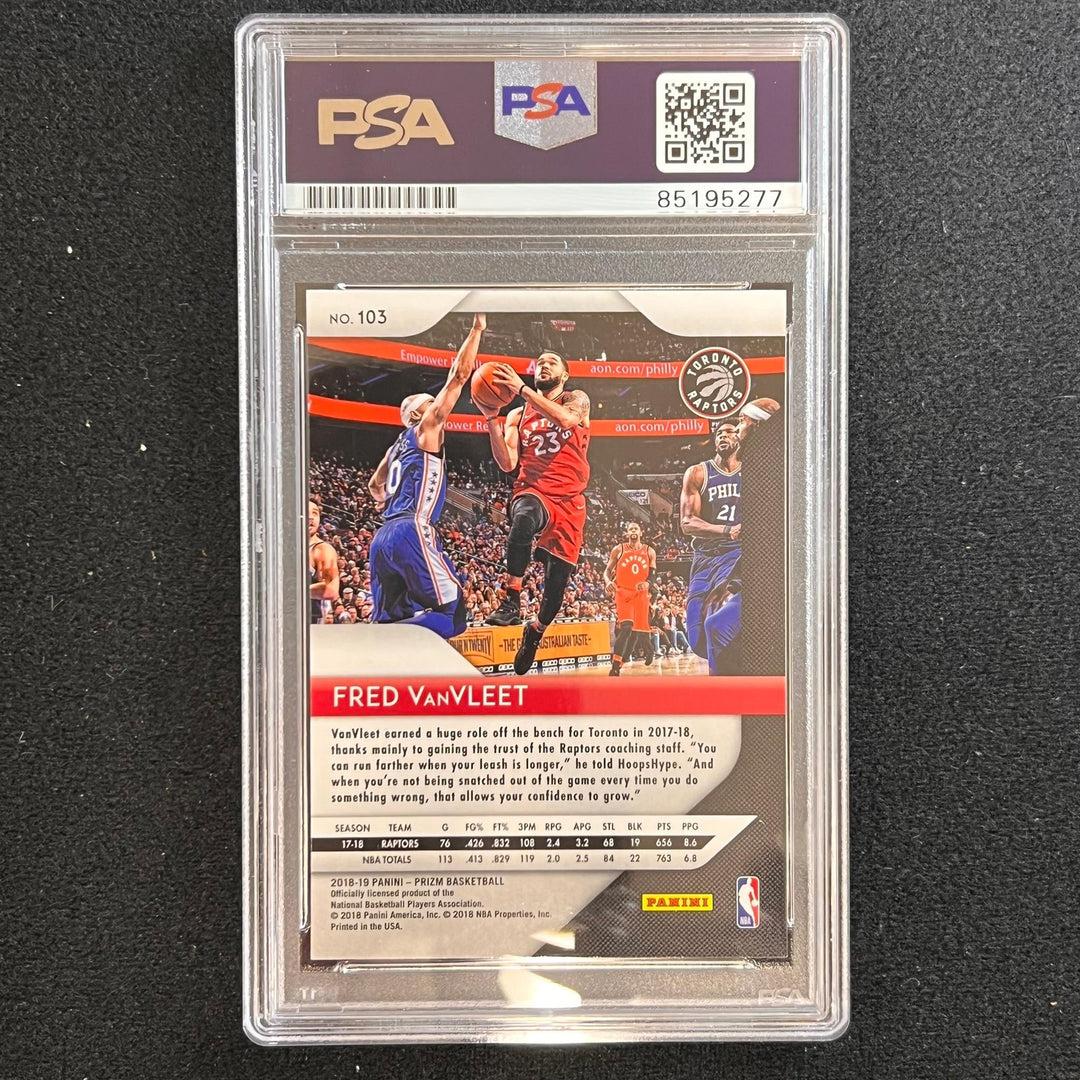 2018-19 Panini Prizm #103 Fred VanVleet Signed Card AUTO PSA Slabbed Raptors