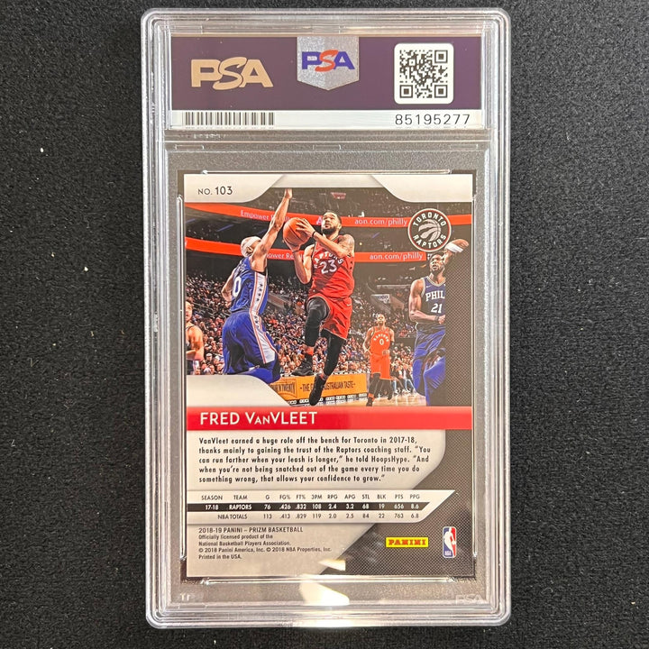 2018-19 Panini Prizm #103 Fred VanVleet Signed Card AUTO PSA Slabbed Raptors
