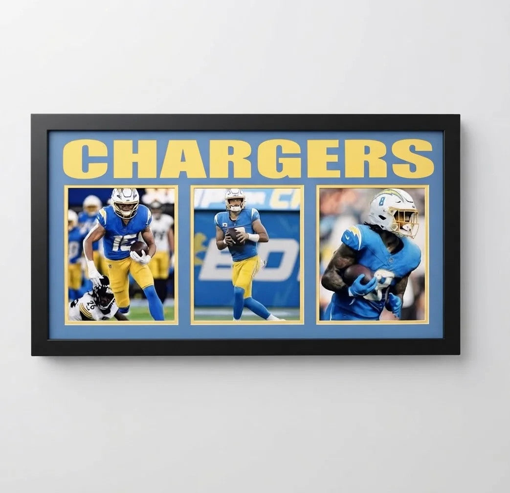 Los Angeles Chargers Football 3-Photo Framed Display