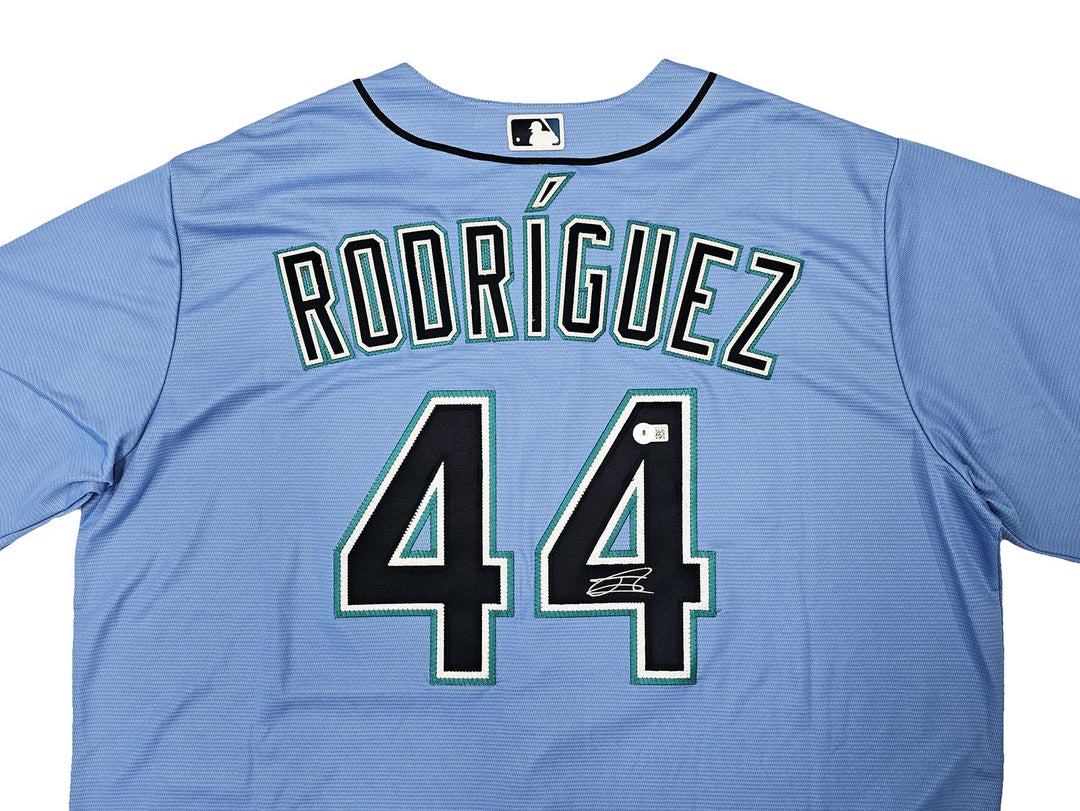 Seattle Mariners Julio Rodriguez Signed Light Blue Nike Jersey Size XXL Beckett