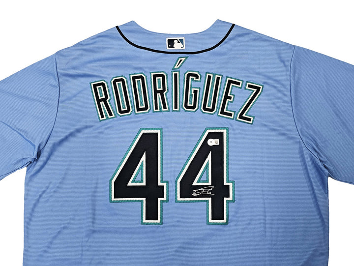 Seattle Mariners Julio Rodriguez Signed Light Blue Nike Jersey Size XXL Beckett