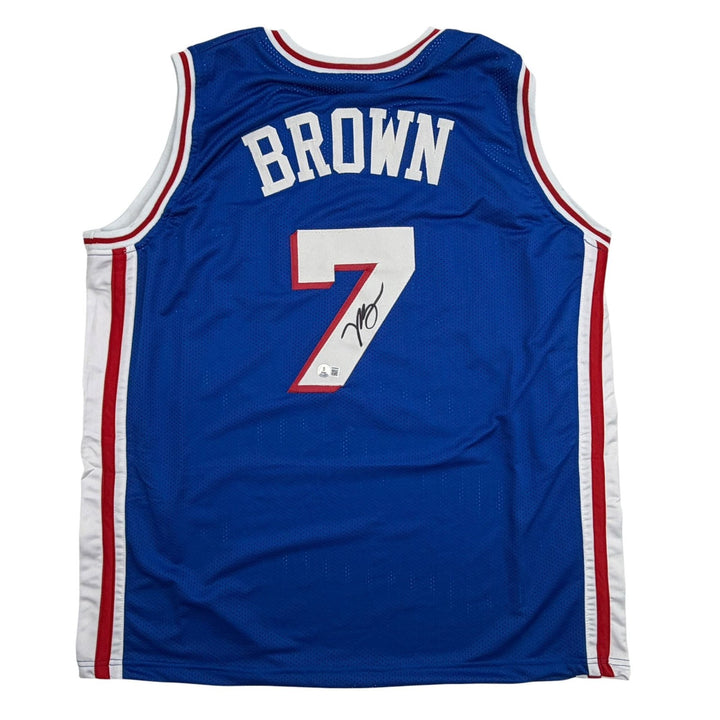 Autographed/Signed Jaylen Brown Philadelphia 76ers Blue Jersey Beckett COA