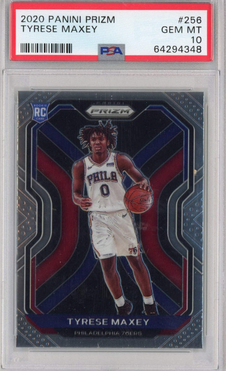 Graded 2020-21 Panini Prizm Tyrese Maxey #256 Rookie RC Basketball Card PSA 10