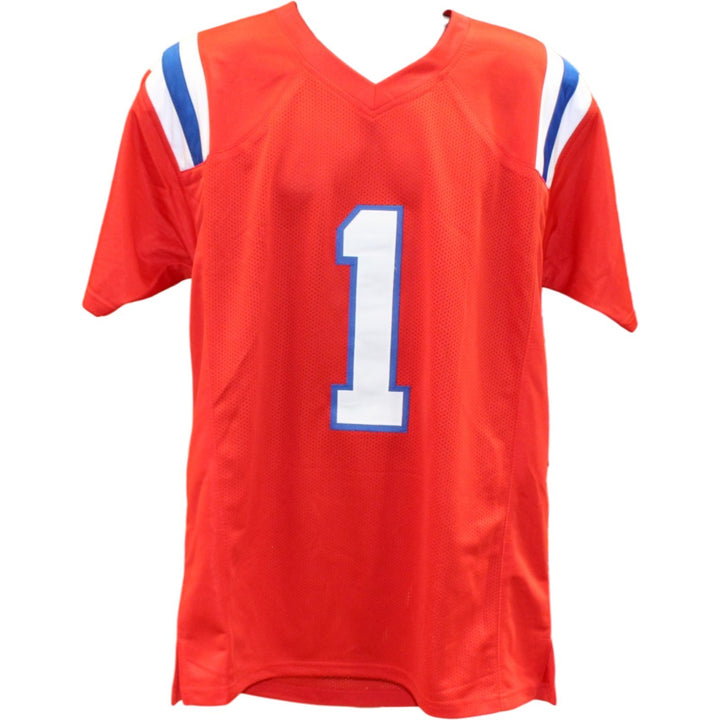 AJ Brown Autographed/Signed Pro Style Sz XL Red Jersey Beckett Witnessed 57961