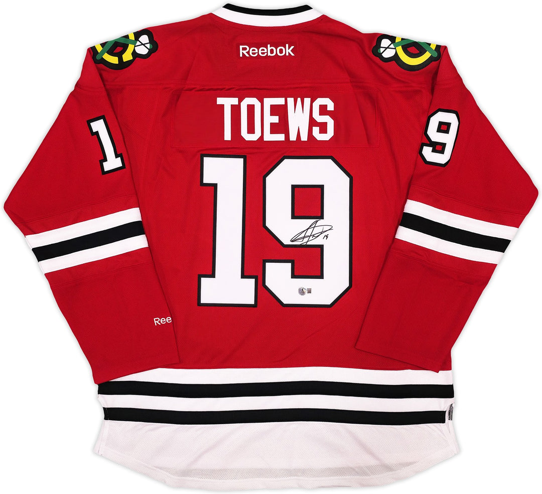 Blackhawks Jonathan Toews Signed Red Reebok Premier Jersey Size XL Beckett Wit