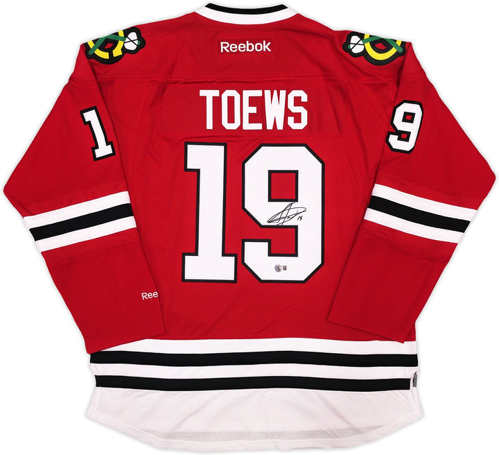 Blackhawks Jonathan Toews Signed Red Reebok Premier Jersey Size XL Beckett Wit