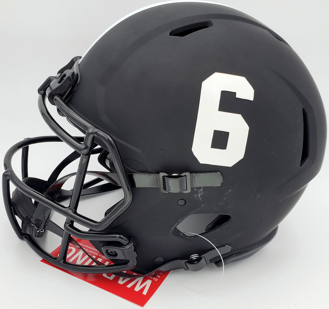 Devonta Smith Signed Alabama Crimson Tide Eclipse Black Full Size Speed Helmet
