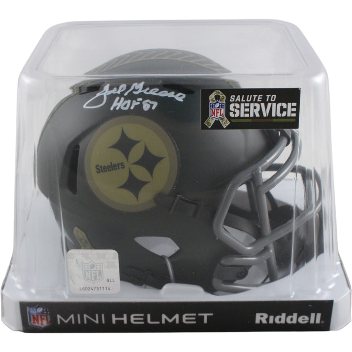 Joe Greene Autographed Pittsburgh Steelers 25 STS Mini Helmet HOF Beckett 54277