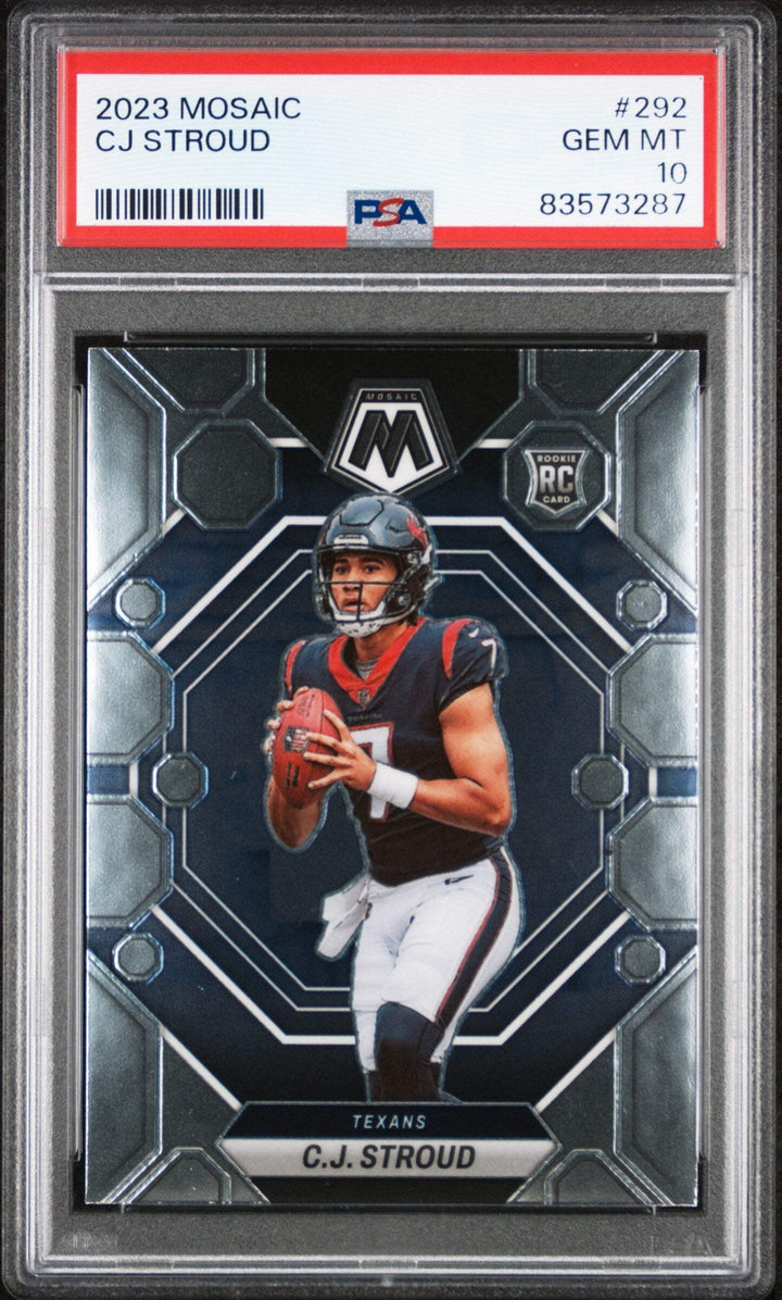 Graded 2023 Panini Mosaic C.J. Stroud #292 Rookie RC Football Card PSA 10 Gem