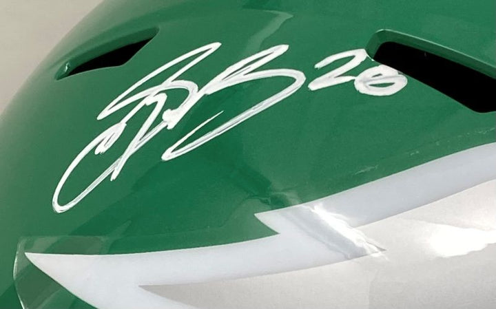 Saquon Barkley Signed Eagles FS Kelly Green Replica Speed Helmet PSA/DNA
