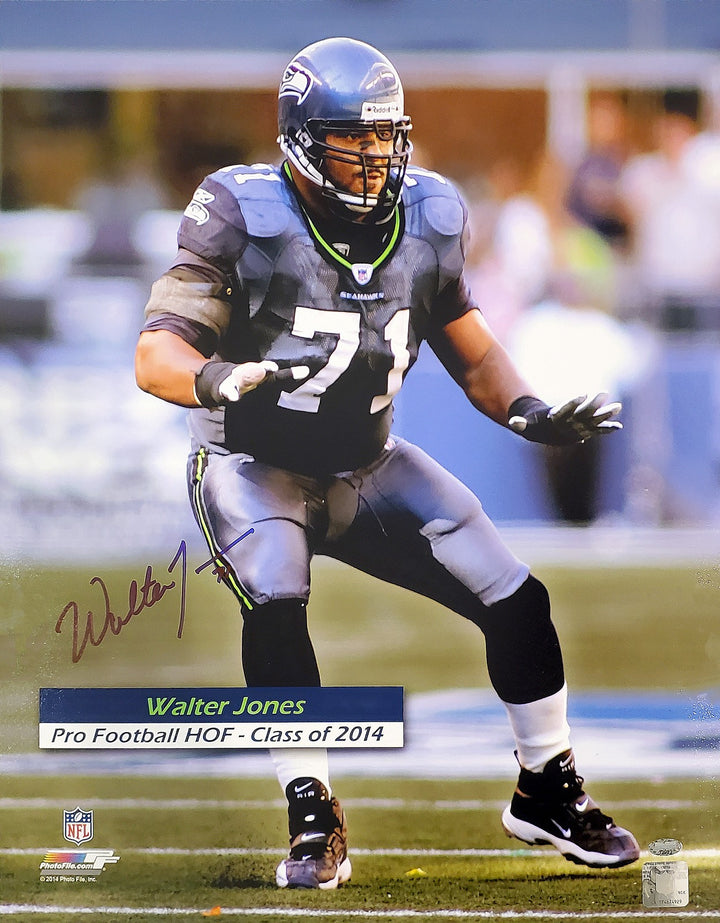 Walter Jones Signed Framed 16x20 Photo Seattle Seahawks MCS Holo